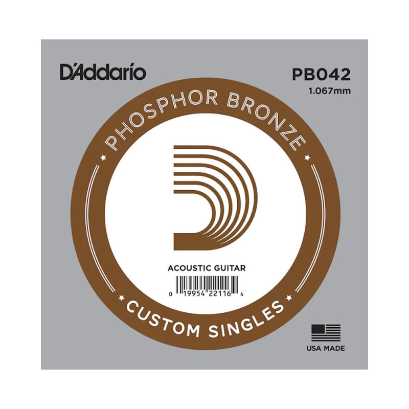 Струна для акустической гитары D'Addario Phosphor Bronze PB042